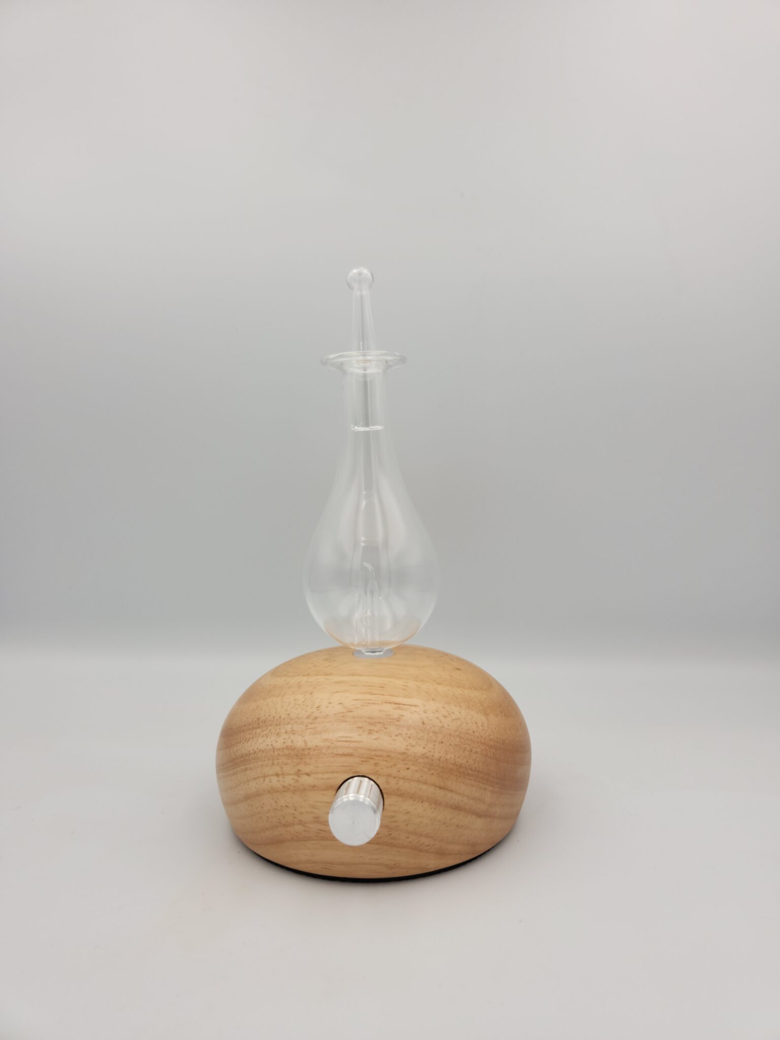 Hand Light Diffuser VASE SHAPE - Hand-Blown Glass & Light Wood Waterless Ultrasonic ...